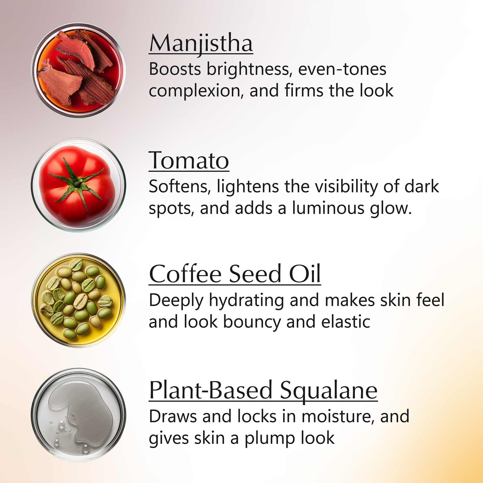 Rufolia Bi-Phasic Face Serum – Brightens, Softens and Plumps Dull, Crepey, Ageing Skin – Water-Oil Hybrid Serum with Manjistha, Tomato, Coffee Seed & Plant-based Squalane – Best Bi-Phasic Face Serum For Mature Skin - With Clinically Proven Ingredients