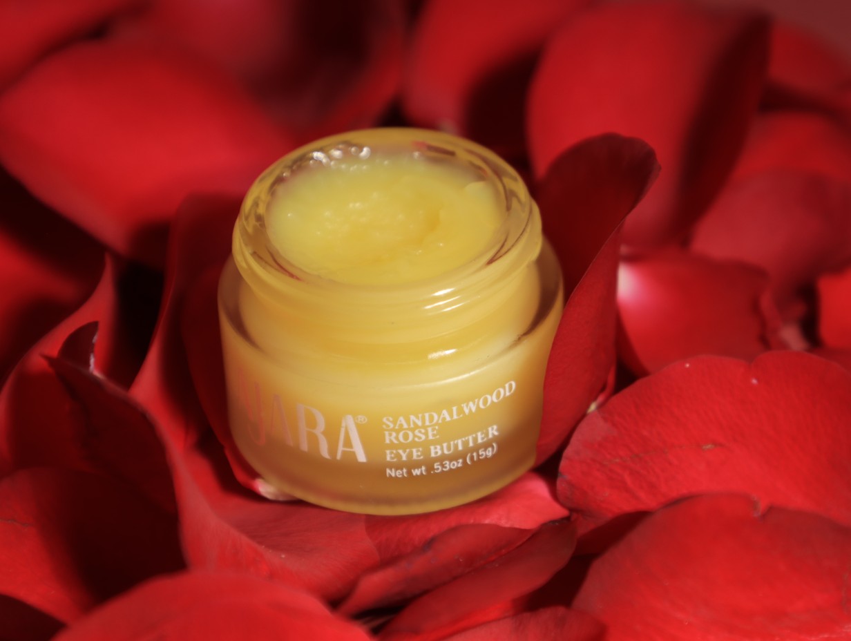 Sandalwood Age-Defying Eye Butter - 100% Natural Eye Butter With Ghee, Sandalwood & Rose - Smooths the Look of Fine Lines & Wrinkles