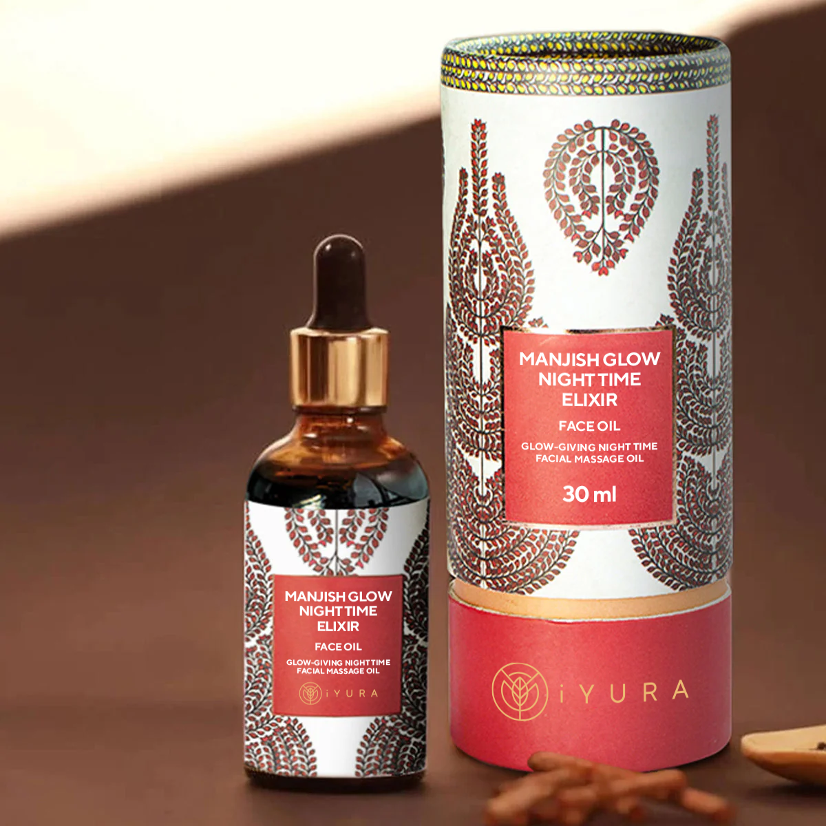 Manjish Glow Night Time Face Elixir - Ayurvedic Night-Time Facial Massage Oil with Manjistha and Liquorice