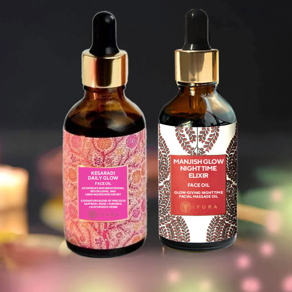 Day & Night Face Oil Duo - Best Moisturizer for Healthy Skin - Ayurvedic Natural Skincare Set