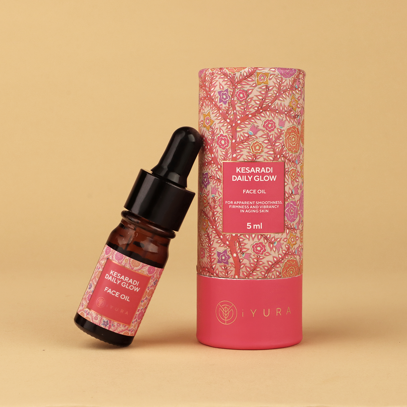 Mini Kesaradi Daily Glow Oil - iYURA's Signature Blend of Precious Saffron + Rose + Turmeric + 16 Ayurvedic Herbs